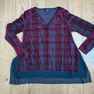 Simply Vera Vera Wang Velvet Burnout Sheer Tunic SZ M Goth Dark Romantic Vampire